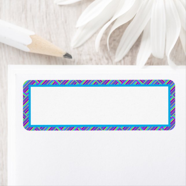Purple Blue Colourful Pattern Return Address Label (Insitu)