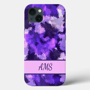 Purple Blue & Cool Abstract Shapes Design iPhone 13 Case