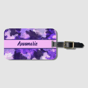 Purple Blue & Cool Abstract Shapes Luggage Tag