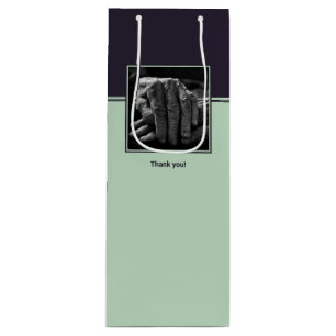 Purple & Blue Custom Image & Logo Thank You  Wine  Gift Bag