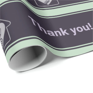 Purple & Blue Custom Logo & Thank You Wrapping Pap Paper