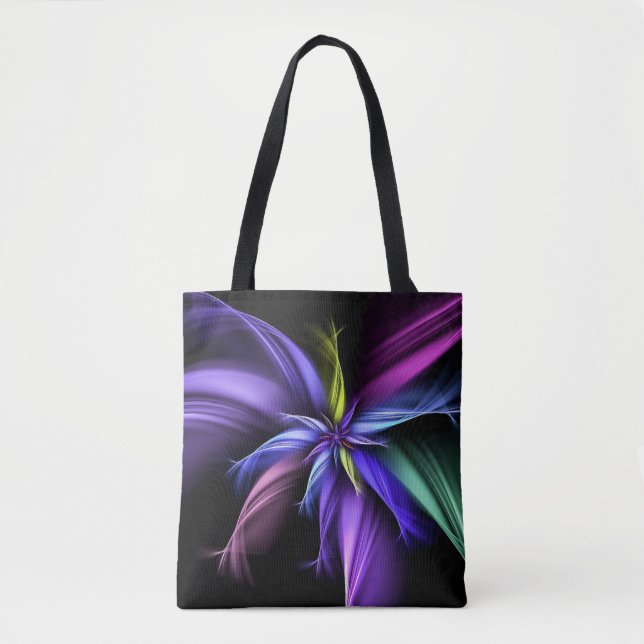 Purple & Blue Design Tote Bag (Front)