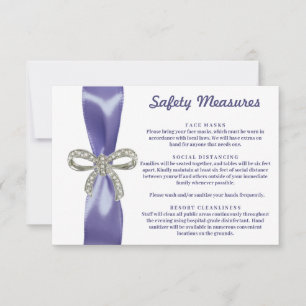 Purple Blue Diamond Bow Safety Measures Enclosure  Invitation