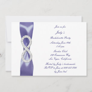 Purple Blue Diamond Infinity Bachelorette Party Invitation