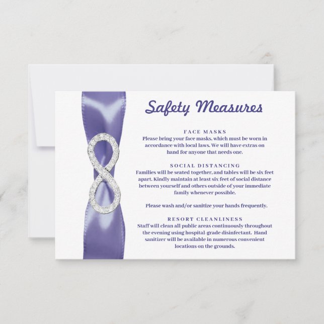 Purple Blue Diamond Infinity Safety Measures Card (Front)