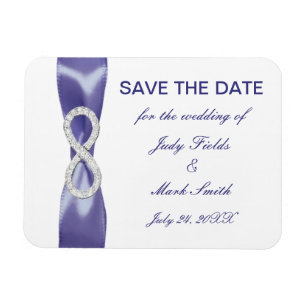 Purple Blue Diamond Infinity Save The Date Magnet