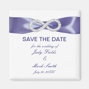 Purple Blue Diamond Infinity Save The Date Magnet