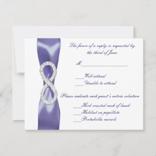 Purple Blue Diamond Infinity Wedding Response Card