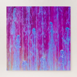 Purple & Blue Digital Abstract Art Jigsaw Puzzle