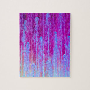 Purple & Blue Digital Abstract Art Jigsaw Puzzle