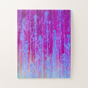 Purple & Blue Digital Abstract Art Jigsaw Puzzle