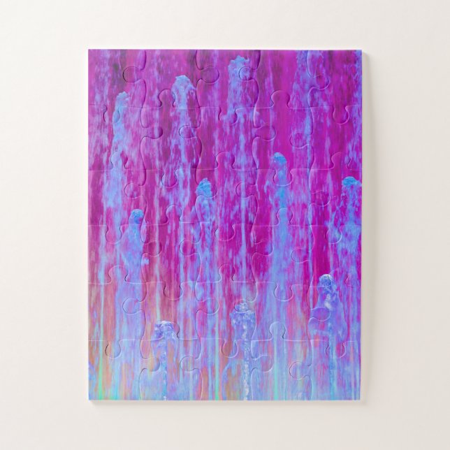 Purple & Blue Digital Abstract Art Jigsaw Puzzle (Vertical)