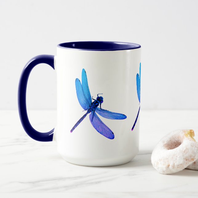 Purple & Blue Dragonfly Combo Mug Mug (With Donut)