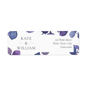 Purple Blue Eucalyptus Leaves Address Label Return Address Label