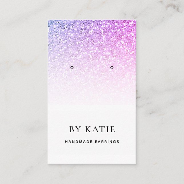 Purple Blue Faux Glitter Earring Display Card (Front)
