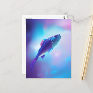 Purple & Blue Fish Postcard