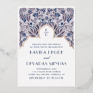 Purple blue floral. Gold indian bollywood wedding