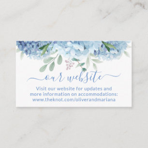 Purple Blue Floral Wedding Enclosure Card