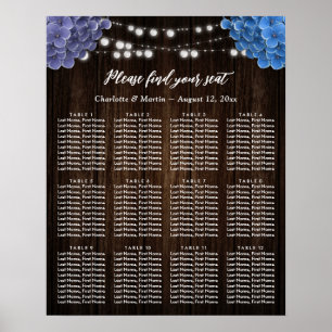 Purple Blue Floral Wedding Seating Chart 12