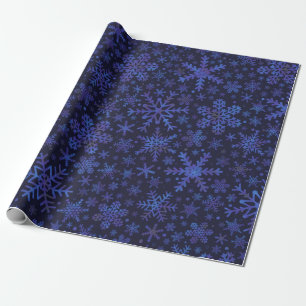 Purple Blue Frozen Snowflake Wrapping Paper