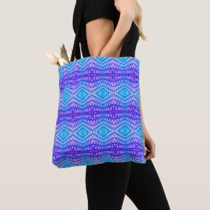 Purple & Blue Geometric Pattern Tote Bag