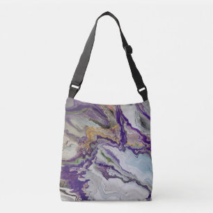 Purple Blue Gold and Green Marble-y Looking Crossbody Bag