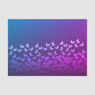 Purple, blue, graphite colour butterflies pattern tissue paper