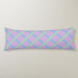 Purple Blue Green Chequered Diamond Stripes Patter Body Cushion