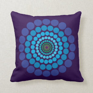 Purple Blue green Circle pattern pillow