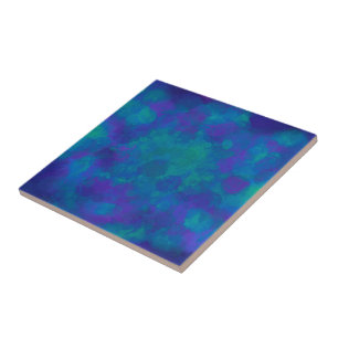 Purple Blue Green Elegant Watercolor Pattern Ceramic Tile
