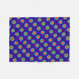 Purple Blue Green Orange Red Rings Fleece Blanket