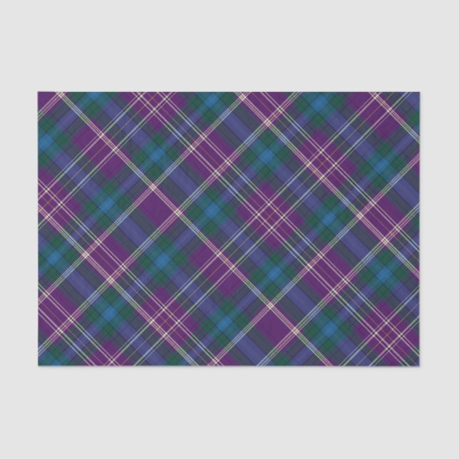 Purple, Blue & Green Plaid Tissue Paper (Front)