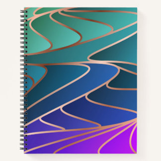 PURPLE BLUE GREEN PURPLE ART NOUVEAU NOTEBOOK