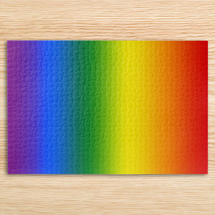 Purple Blue Green Yellow Orange Red Rainbow Ombre Jigsaw Puzzle