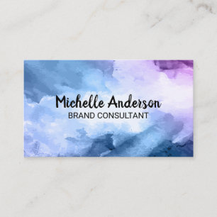 Purple Blue Hues Watercolor Artistic Business Card