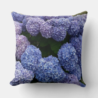Purple Blue Hydrangea Throw Pillow