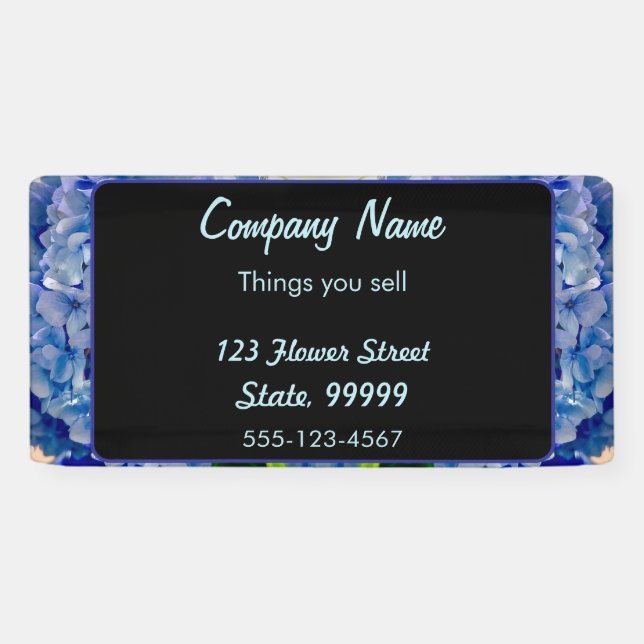 Purple Blue Hydrangeas Bouquets Banner (Horizontal)