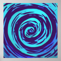 Purple & Blue Hypnotic Swirl Art