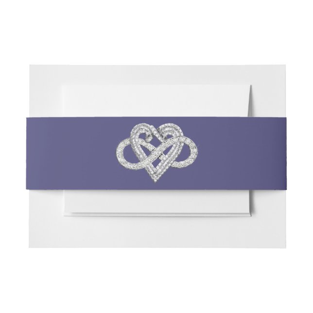 Purple Blue Infinity Heart Invitation Belly Band (Front Example)