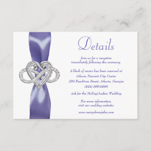 Purple Blue Infinity Heart Wedding Details Enclosure Card