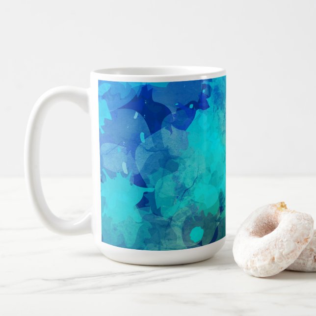 Purple Blue Ink  Coffee Mug (With Donut)