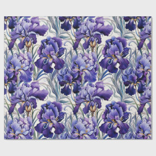Purple Blue Iris Wrapping Paper