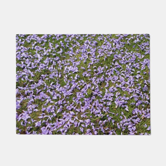 Purple blue Jacaranda tree flower Doormat (Front)