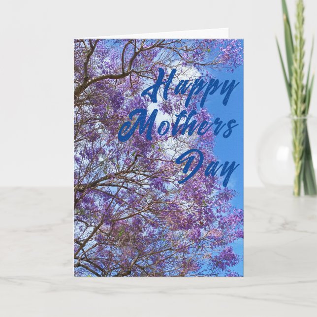 Purple blue Jacaranda tree Thank You Card (Front)