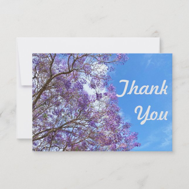 Purple blue Jacaranda tree Thank You Card (Front)