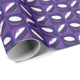 Purple Blue Kitchen Utensil Wrapping Paper
