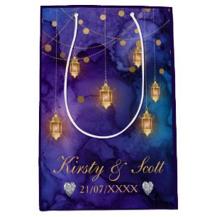 Purple & Blue Lantern Glow Wedding Medium Gift Bag