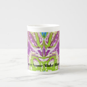 Purple Blue Lime Abstract Bone China Mug