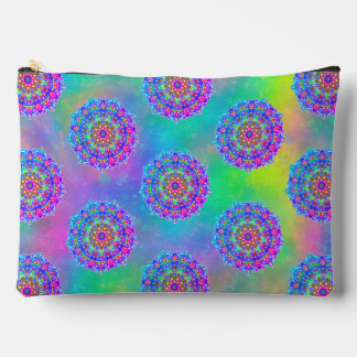 Purple Blue Mandala Pattern Boho  Accessory Pouch
