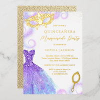 Purple Blue Masquerade Party Dress Quinceanera 